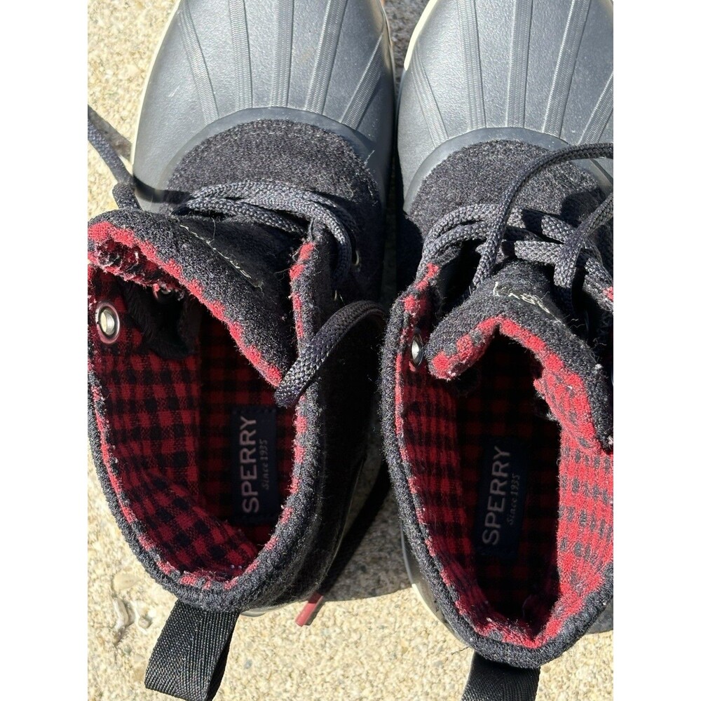 Sperry Top Sider Duck Boots Women’s 8M Black Schooner Chukka 3 Eye Rubber - Picture 11 of 11